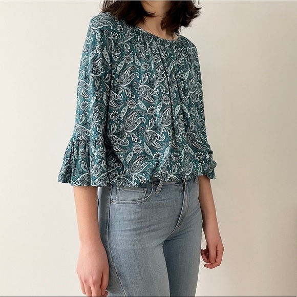 NWOT MICHAEL KORS GREEN BLOUSE - M - Picture 2 of 13